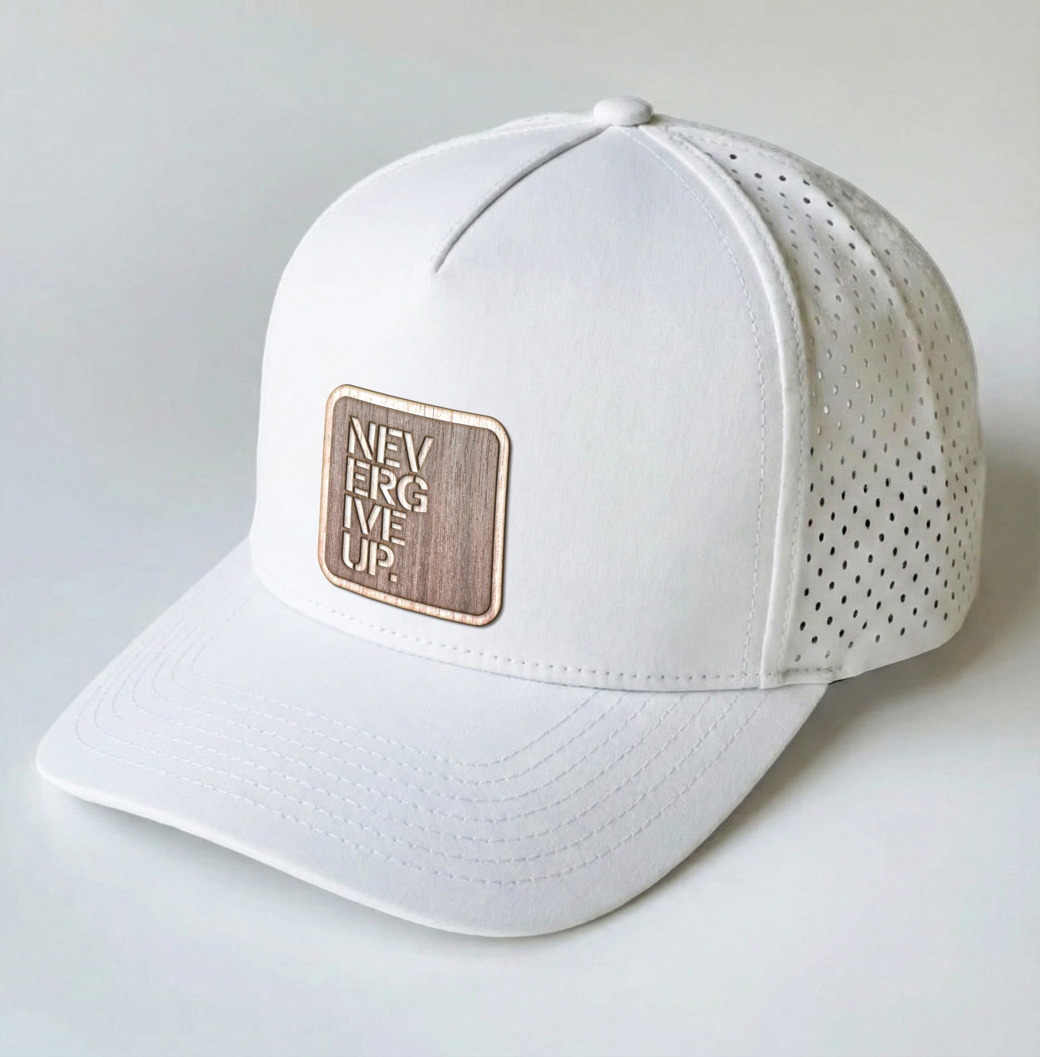 NEVER GIVE UP No. 001 - Real Wood Hat