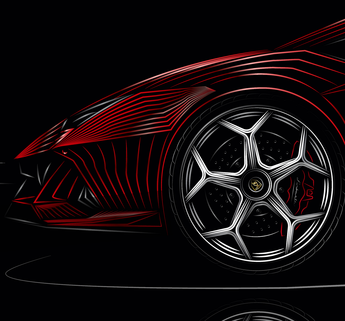 Red Lamborghini Huracán No. 001