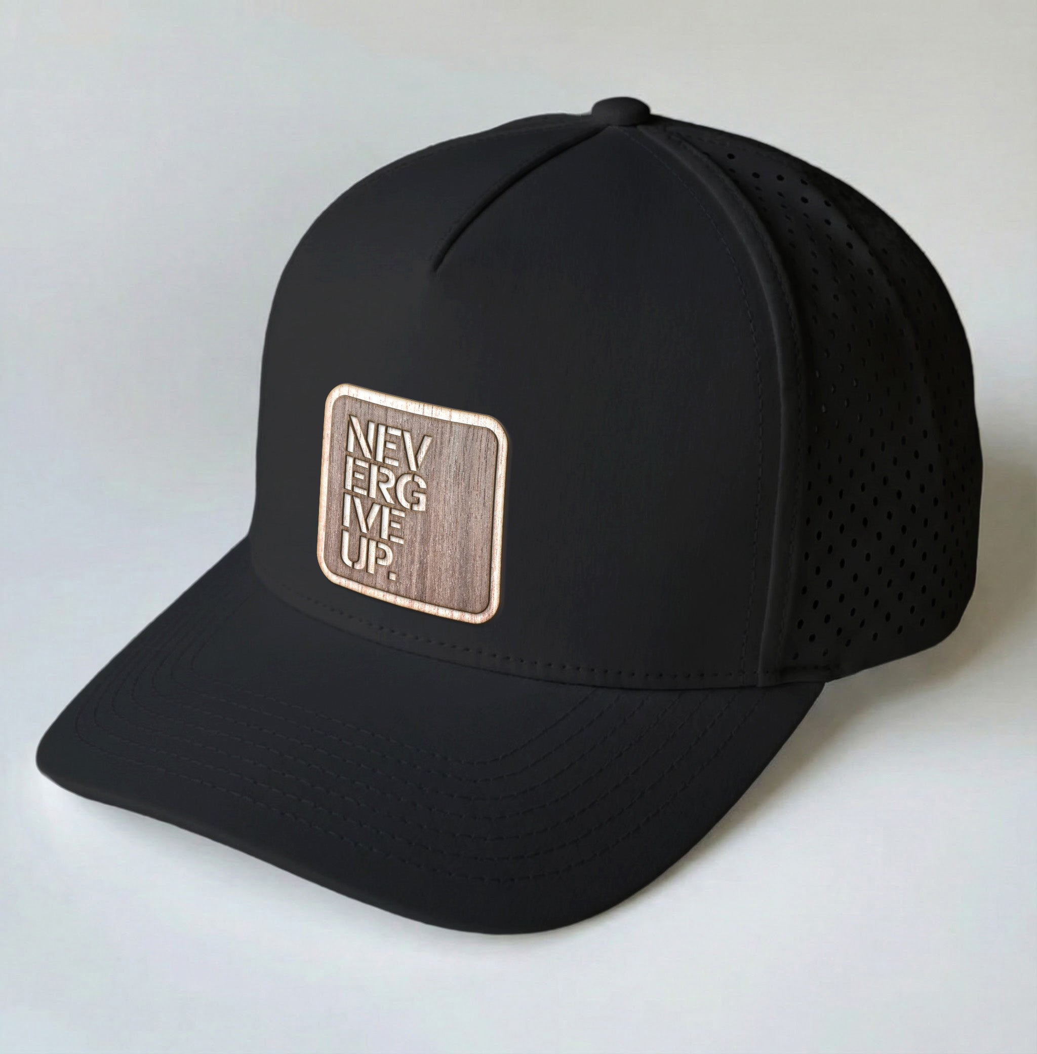 NEVER GIVE UP No. 001 - Real Wood Hat