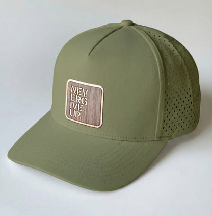NEVER GIVE UP No. 001 - Real Wood Hat